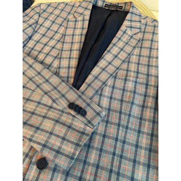 Tommy Hilfiger Men's Modern-Fit Blue & Pink Checked Sport Coat • Men’s 44L - Picture 16 of 16